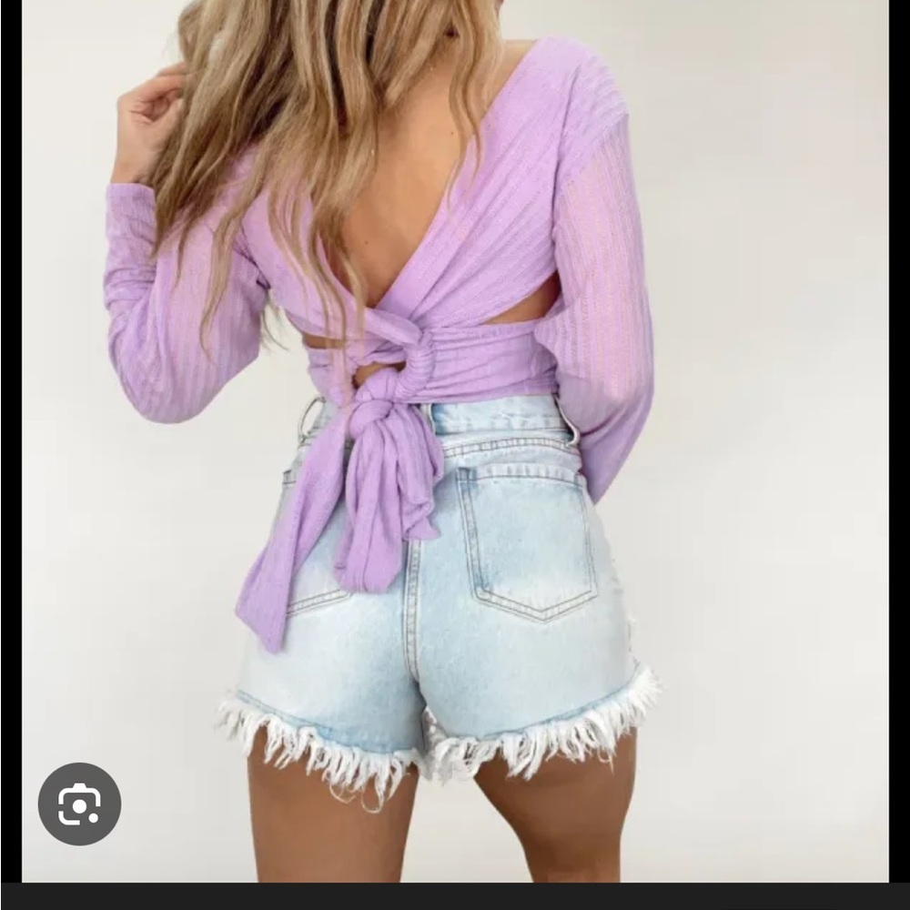Lavender Ribbed Knit Women's Top